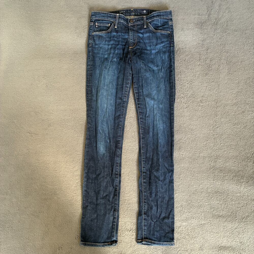 AG Adriano Goldschmied Dark Blue Denim Cigarette Leg Fit Jeans Women's Size 28